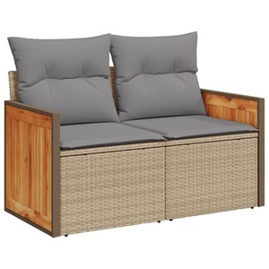 Maison exclusive - salon de jardin avec coussins 7 pcs beige résine tressée