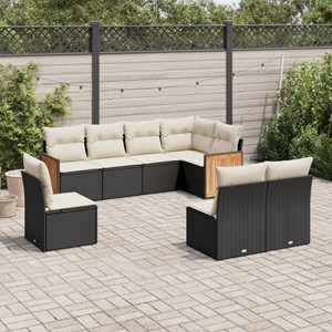 Maison exclusive - salon de jardin 8 pcs avec coussins noir résine tressée