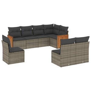 Maison exclusive - salon de jardin 8 pcs avec coussins gris résine tressée