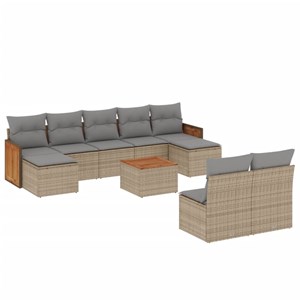 Maison exclusive - salon de jardin avec coussins 10 pcs beige résine tressée