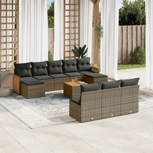 Maison exclusive - salon de jardin 11 pcs avec coussins gris résine tressée