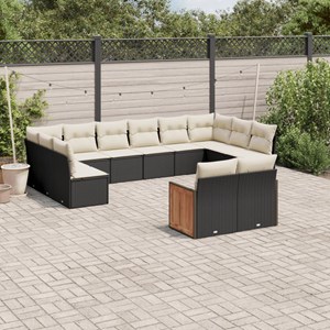 Maison exclusive - salon de jardin 12 pcs avec coussins noir résine tressée