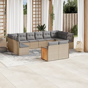 Maison exclusive - salon de jardin avec coussins 12 pcs beige résine tressée
