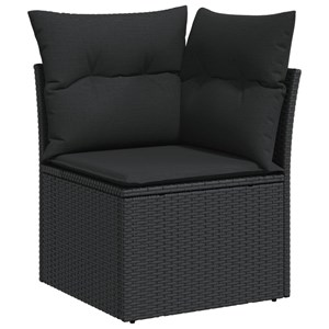 Maison exclusive - salon de jardin avec coussins 14 pcs noir résine tressée