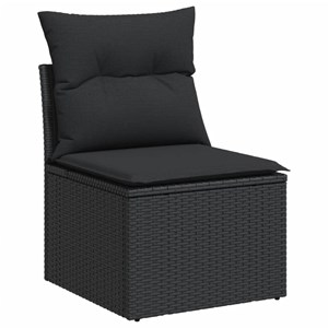 Maison exclusive - salon de jardin avec coussins 14 pcs noir résine tressée