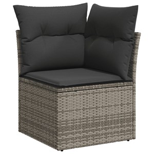 Maison exclusive - salon de jardin avec coussins 14 pcs gris résine tressée