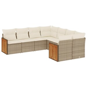 Maison exclusive - salon de jardin avec coussins 8 pcs beige résine tressée