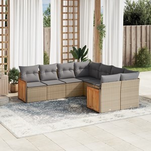 Maison exclusive - salon de jardin avec coussins 8 pcs beige résine tressée