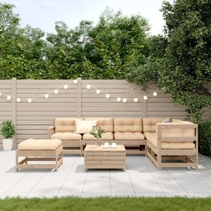 Maison exclusive - salon de jardin 8 pcs avec coussins bois de pin massif