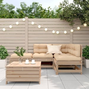Maison exclusive - salon de jardin 5 pcs avec coussins bois de pin massif