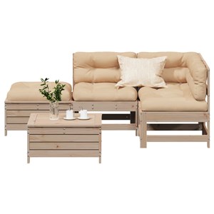 Maison exclusive - salon de jardin 5 pcs avec coussins bois de pin massif