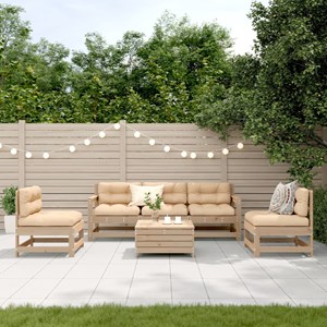 Maison exclusive - salon de jardin 6 pcs avec coussins bois de pin massif