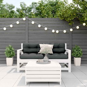 Maison exclusive - salon de jardin 3 pcs avec coussins blanc bois de pin massif