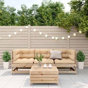 Maison exclusive - salon de jardin 4 pcs avec coussins bois de pin massif