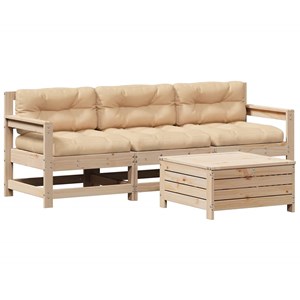 Maison exclusive - salon de jardin 4 pcs avec coussins bois de pin massif
