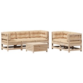 Maison exclusive - salon de jardin 6 pcs avec coussins bois de pin massif