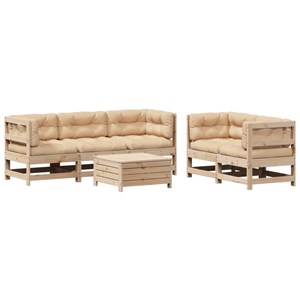 Maison exclusive - salon de jardin 6 pcs avec coussins bois de pin massif