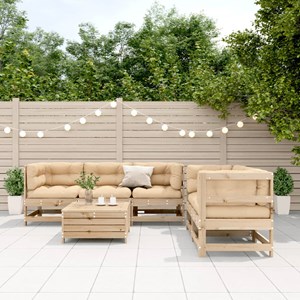 Maison exclusive - salon de jardin 6 pcs avec coussins bois de pin massif