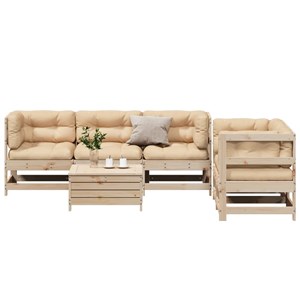 Maison exclusive - salon de jardin 6 pcs avec coussins bois de pin massif