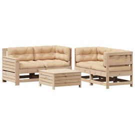 Maison exclusive - salon de jardin 5 pcs avec coussins bois de pin massif