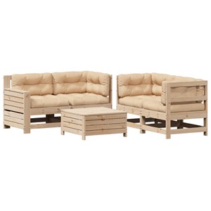 Maison exclusive - salon de jardin 5 pcs avec coussins bois de pin massif