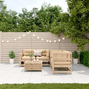 Maison exclusive - salon de jardin 5 pcs avec coussins bois de pin massif