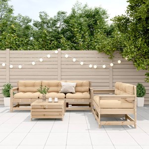 Maison exclusive - salon de jardin 6 pcs avec coussins bois de pin massif