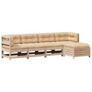 Maison exclusive - salon de jardin 5 pcs avec coussins bois de pin massif