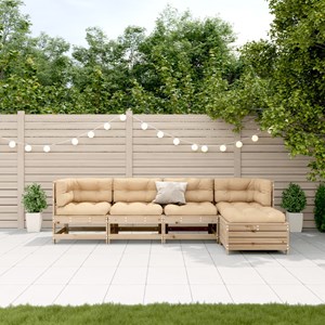Maison exclusive - salon de jardin 5 pcs avec coussins bois de pin massif