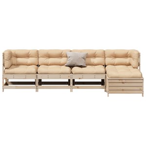 Maison exclusive - salon de jardin 5 pcs avec coussins bois de pin massif