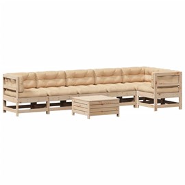 Maison exclusive - salon de jardin 7 pcs avec coussins bois de pin massif