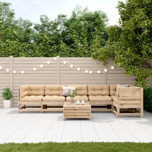Maison exclusive - salon de jardin 7 pcs avec coussins bois de pin massif