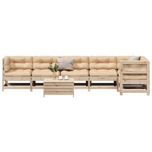 Maison exclusive - salon de jardin 7 pcs avec coussins bois de pin massif