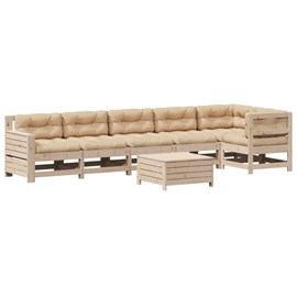Maison exclusive - salon de jardin 7 pcs avec coussins bois de pin massif