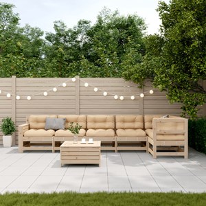 Maison exclusive - salon de jardin 7 pcs avec coussins bois de pin massif
