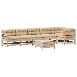 Maison exclusive - salon de jardin 7 pcs avec coussins bois de pin massif