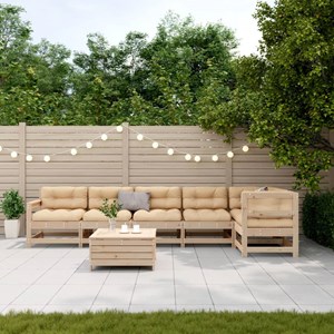 Maison exclusive - salon de jardin 7 pcs avec coussins bois de pin massif