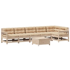 Maison exclusive - salon de jardin 7 pcs avec coussins bois de pin massif