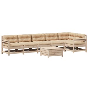 Maison exclusive - salon de jardin 7 pcs avec coussins bois de pin massif