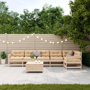 Maison exclusive - salon de jardin 7 pcs avec coussins bois de pin massif