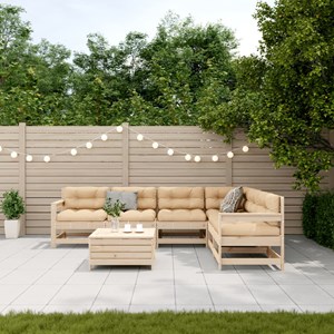 Maison exclusive - salon de jardin 7 pcs avec coussins bois de pin massif