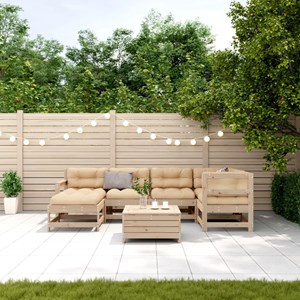 Maison exclusive - salon de jardin 7 pcs avec coussins bois de pin massif