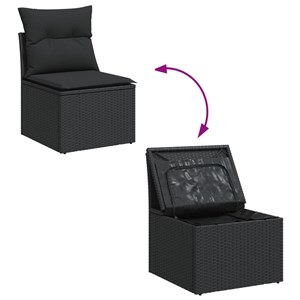 Maison exclusive - salon de jardin 4 pcs avec coussins noir résine tressée