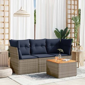 Maison exclusive - salon de jardin 4 pcs avec coussins gris résine tressée