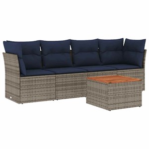 Maison exclusive - salon de jardin 5 pcs avec coussins gris résine tressée