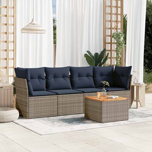 Maison exclusive - salon de jardin 5 pcs avec coussins gris résine tressée