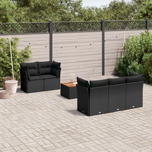 Maison exclusive - salon de jardin 6 pcs avec coussins noir résine tressée