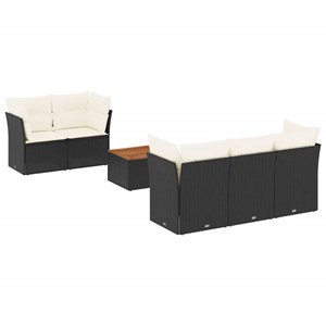 Maison exclusive - salon de jardin 6 pcs avec coussins noir résine tressée
