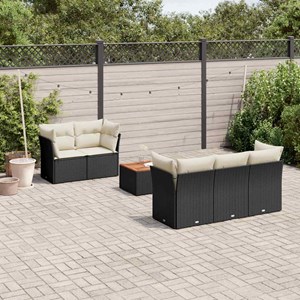 Maison exclusive - salon de jardin 6 pcs avec coussins noir résine tressée