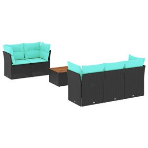 Maison exclusive - salon de jardin 6 pcs avec coussins noir résine tressée
